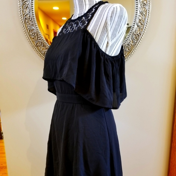 Francesca Black Eyelet Layered Sleeveless Dress - Picture 5 of 10